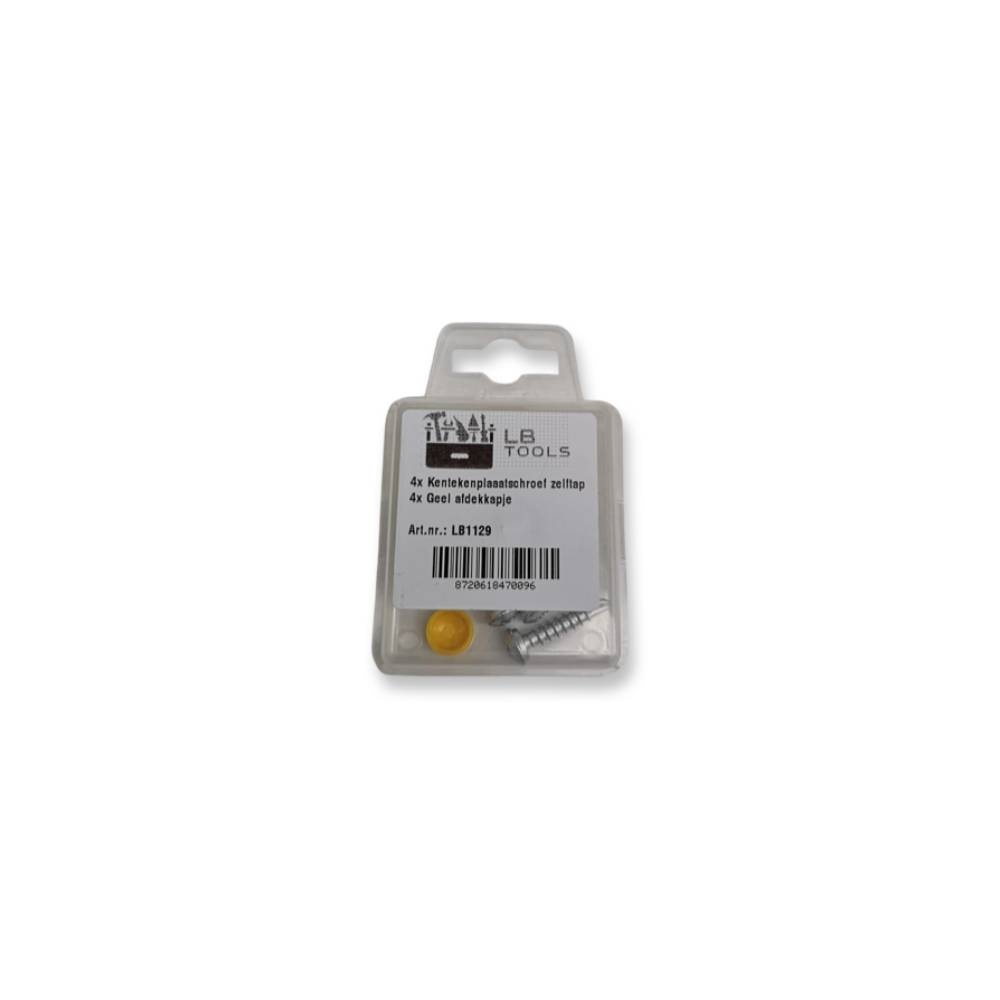 LB Tools Kentekenplaatschroeven set met gele dopjes-1