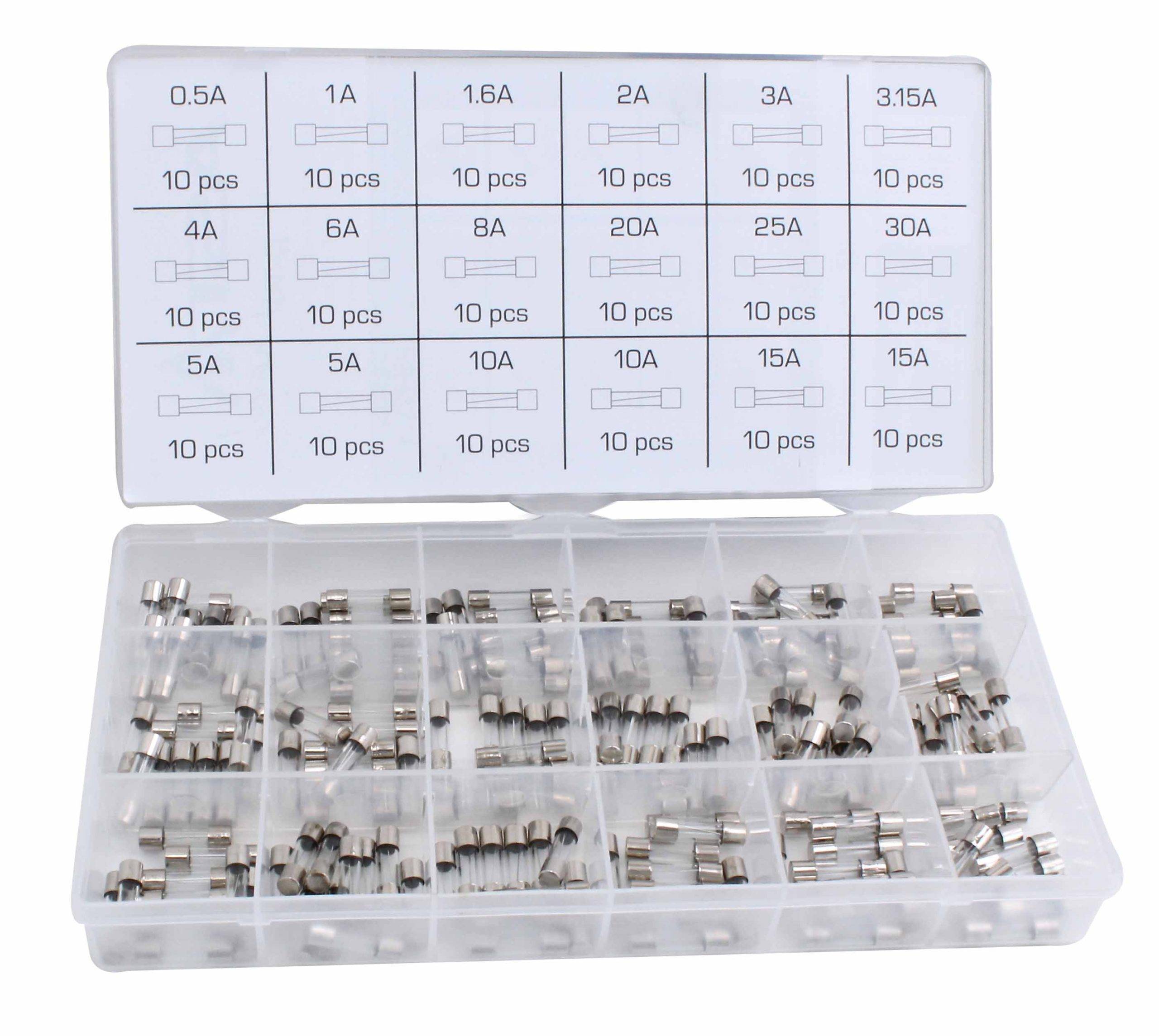 ASTA Assortiment glaszekeringen quick blow 5x20mm (180st)-0
