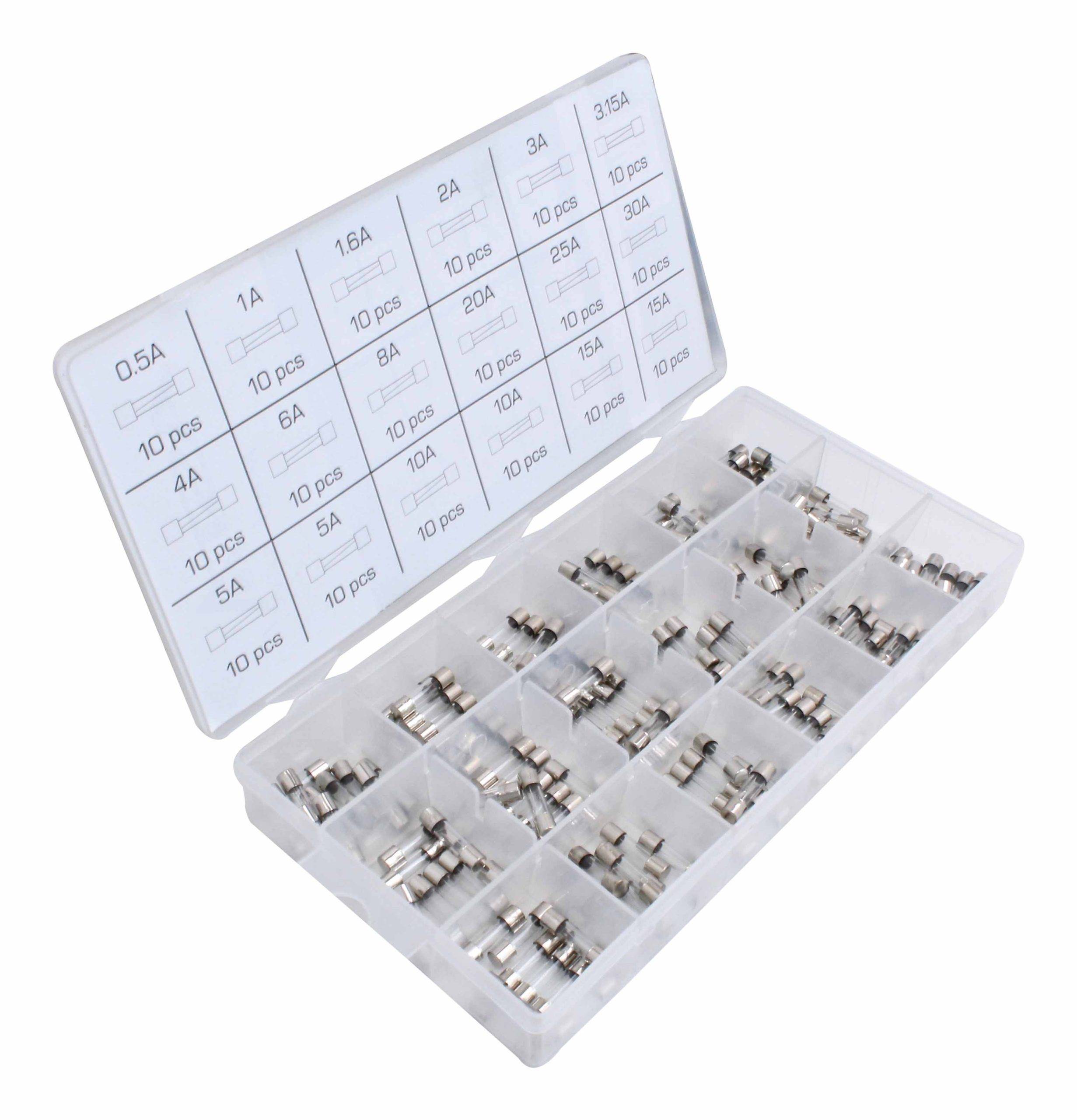 ASTA Assortiment glaszekeringen quick blow 5x20mm (180st)-1
