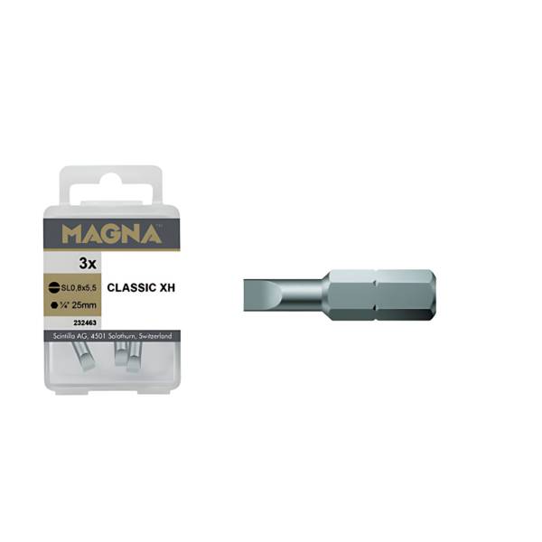 MAGNA 1/4" Krachtbit Sleuf bit 0,6 x 4,5 mm (3st)