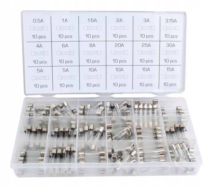 ASTA Assortiment glaszekeringen quick blow 6x30mm (180st)-1