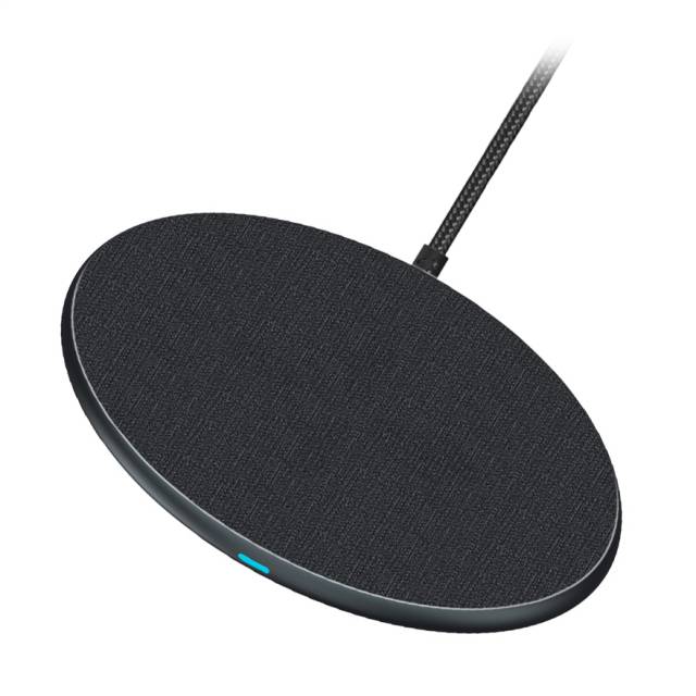Mobilize Wireless Fast Charger Flat 5W/7.5W/10W/15W PU Leather Grey-0