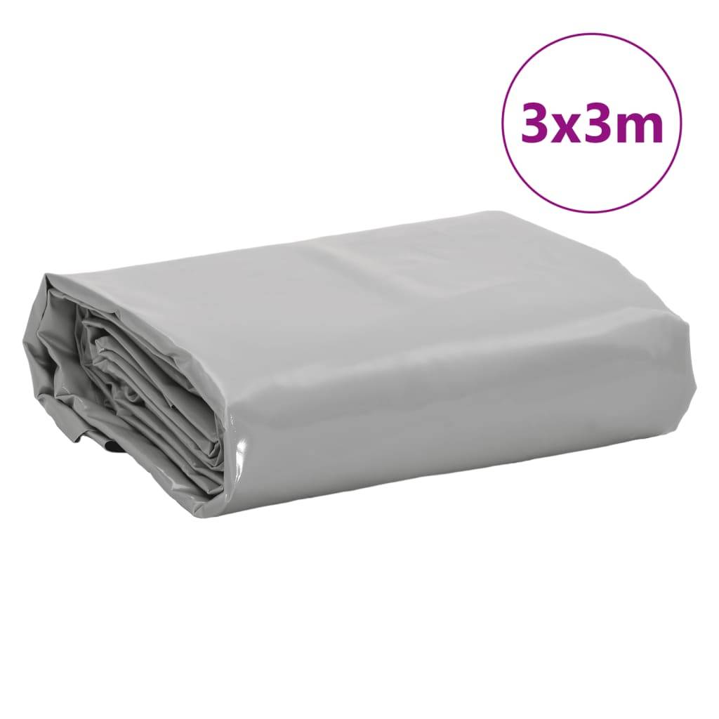 vidaXL - Dekzeil - 650 - g/m² - 3x3 - m - grijs-2