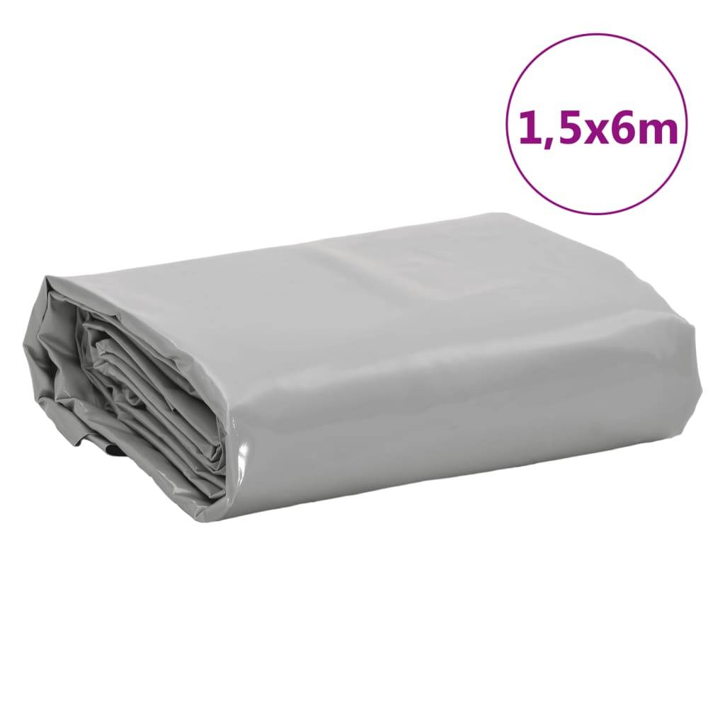 vidaXL - Dekzeil - 650 - g/m² - 1,5x6 - m - grijs-2