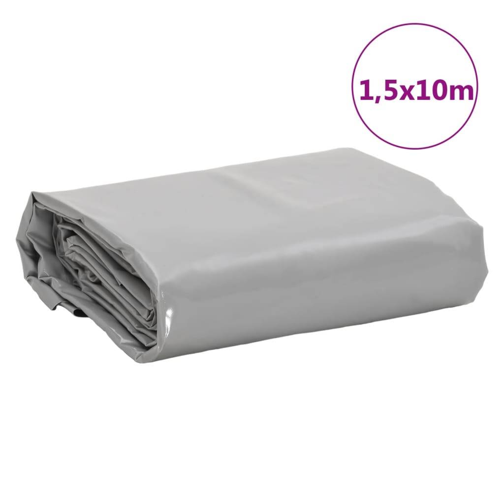 vidaXL - Dekzeil - 650 - g/m² - 1,5x10 - m - grijs-3