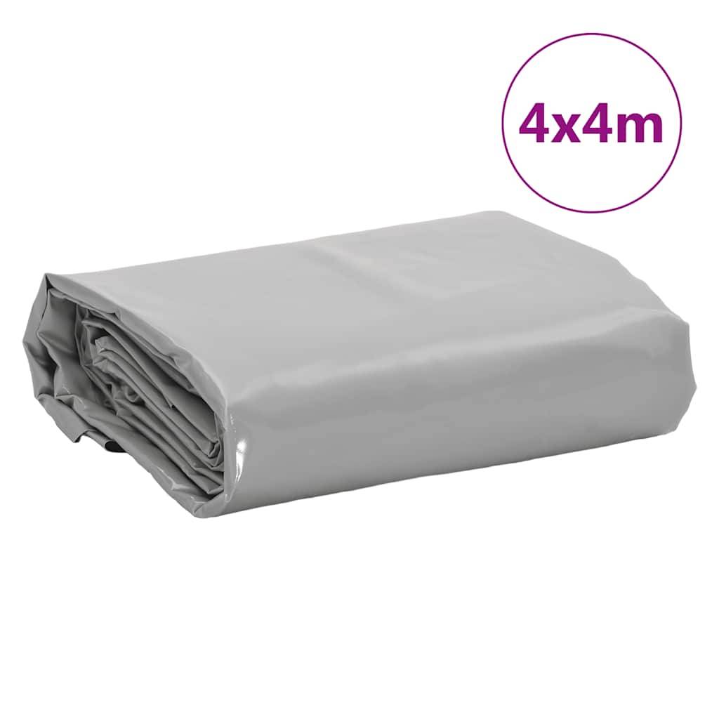 vidaXL - Dekzeil - 650 - g/m² - 4x4 - m - grijs-1