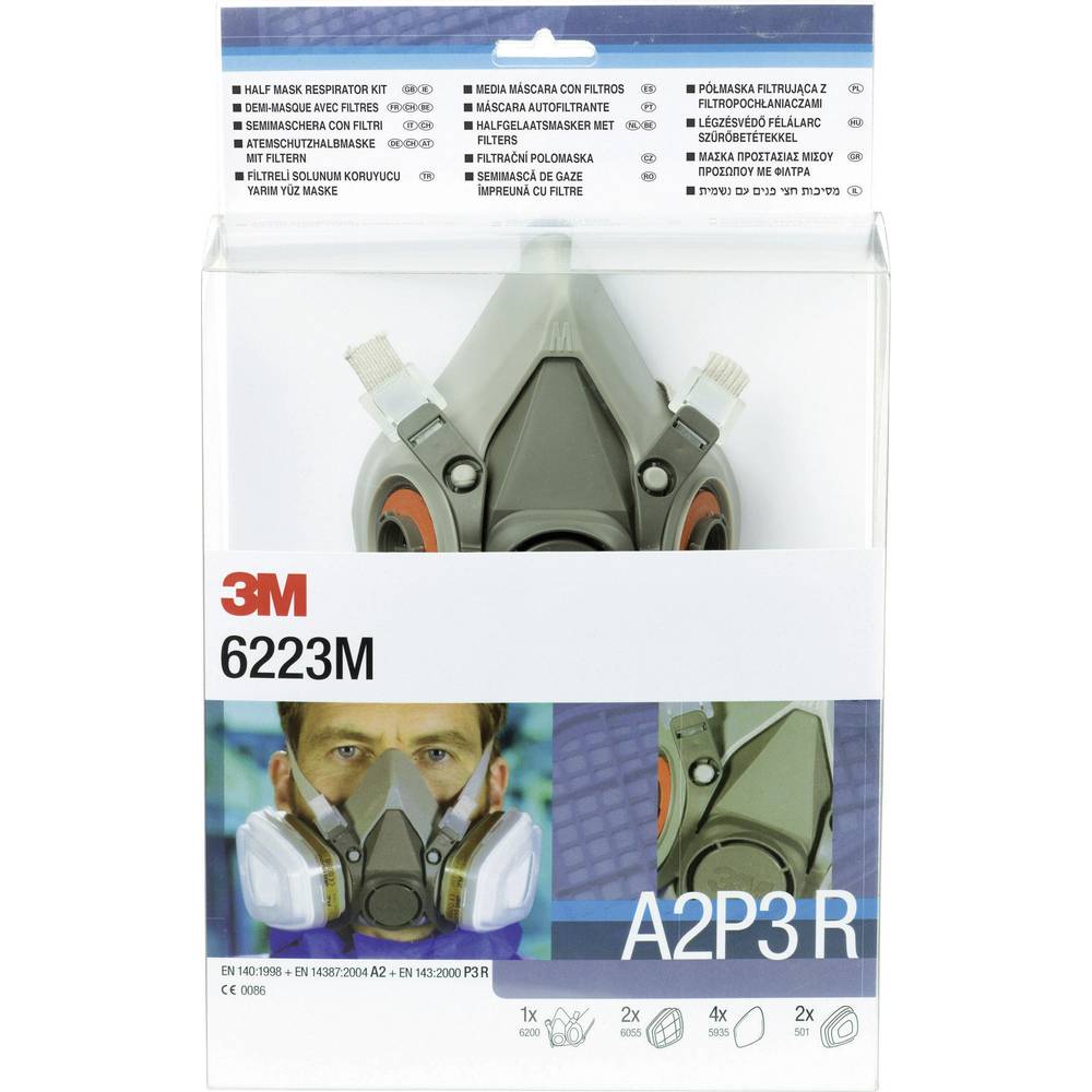 3M 6223 M DE272917373 Half mask respirator set A2P3 R Size (XS - XXL): Uni