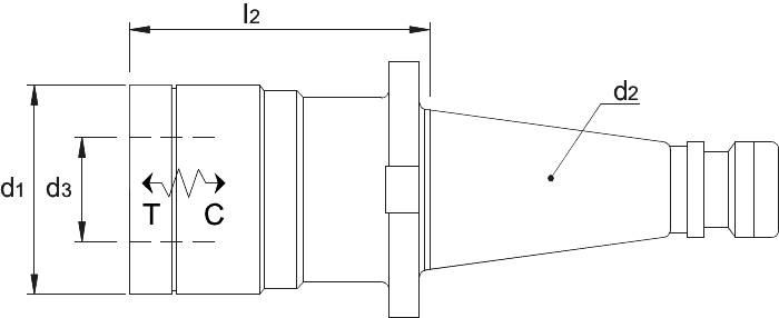Phantom taphouder‚ druk- en trekcompensatie‚ SK40‚ tbv tapinzetstukken gr. 1: M2-M14-1