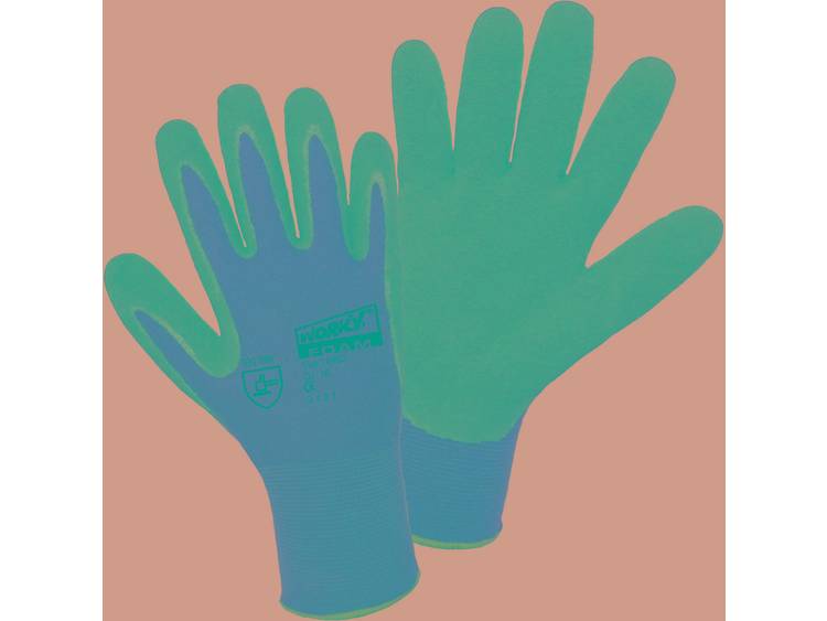 Worky 14902 Nylon latex foam fijne gebreide handschoen 100% polyamide met geschuimde latexlaag; Maat