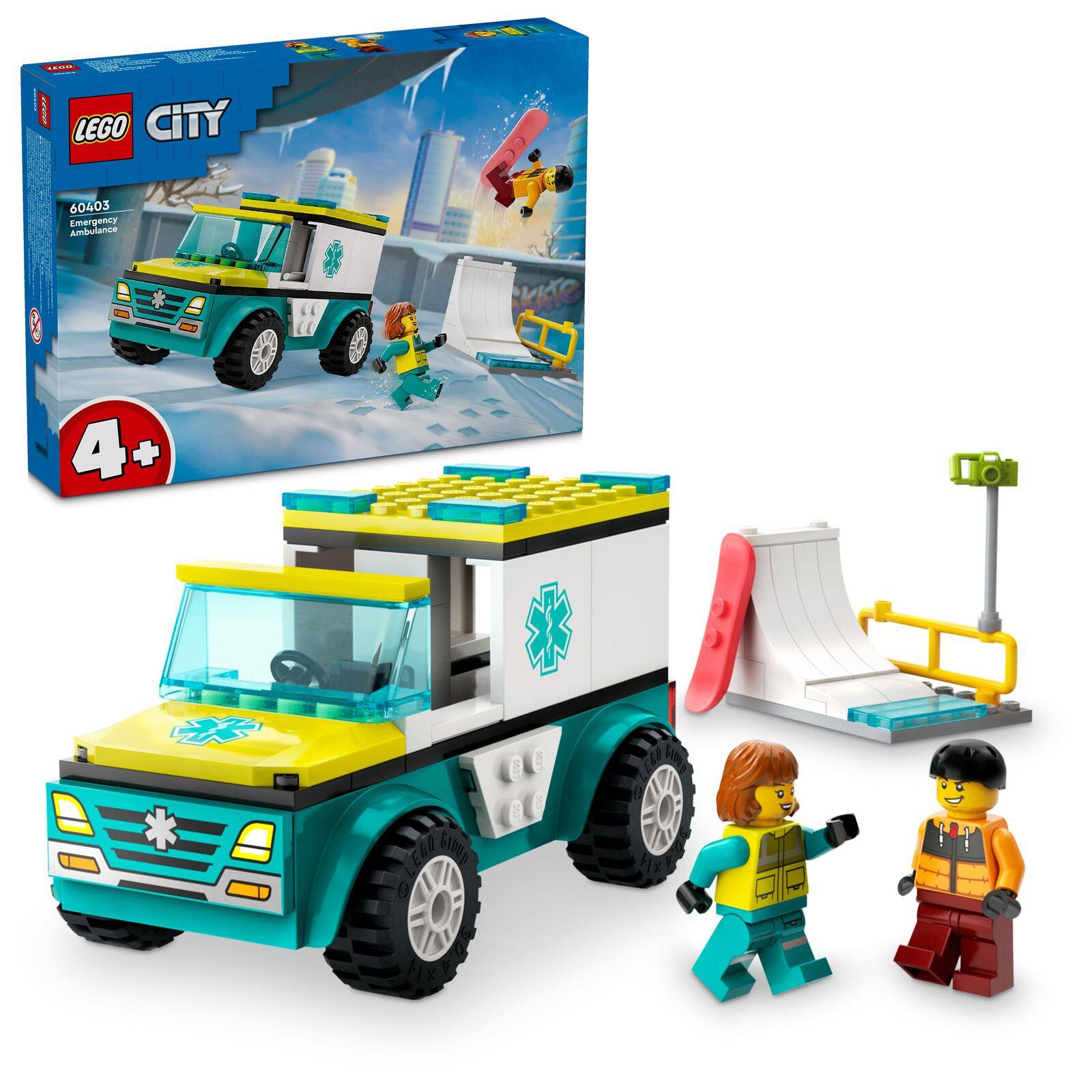 LEGO CITY 60403 NOODAMBULANCE EN SNOWBOARDER-0