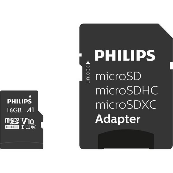 Philips MicroSDHC-kaart - 16 GB Klasse 10 UHS-I U1 incl. Adapter