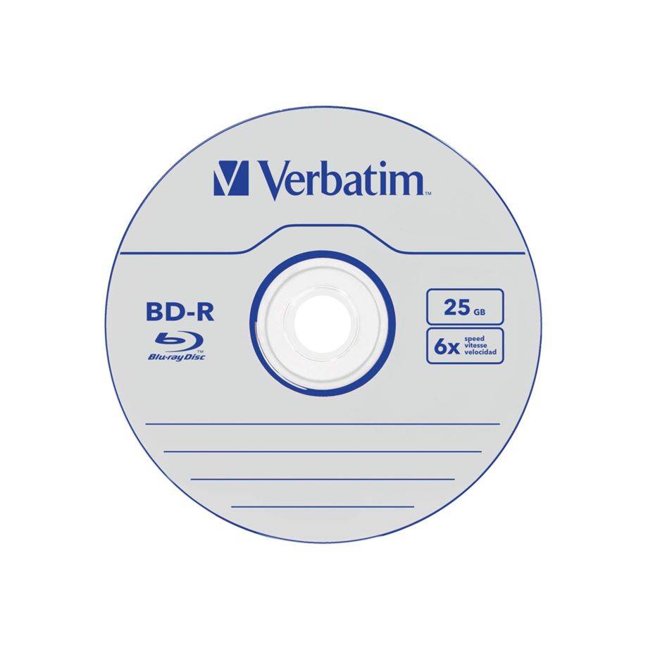 1x50 Verbatim BD-R Blu-Ray 25 GB 6x Speed Datalife Cakebox zonder ID-2