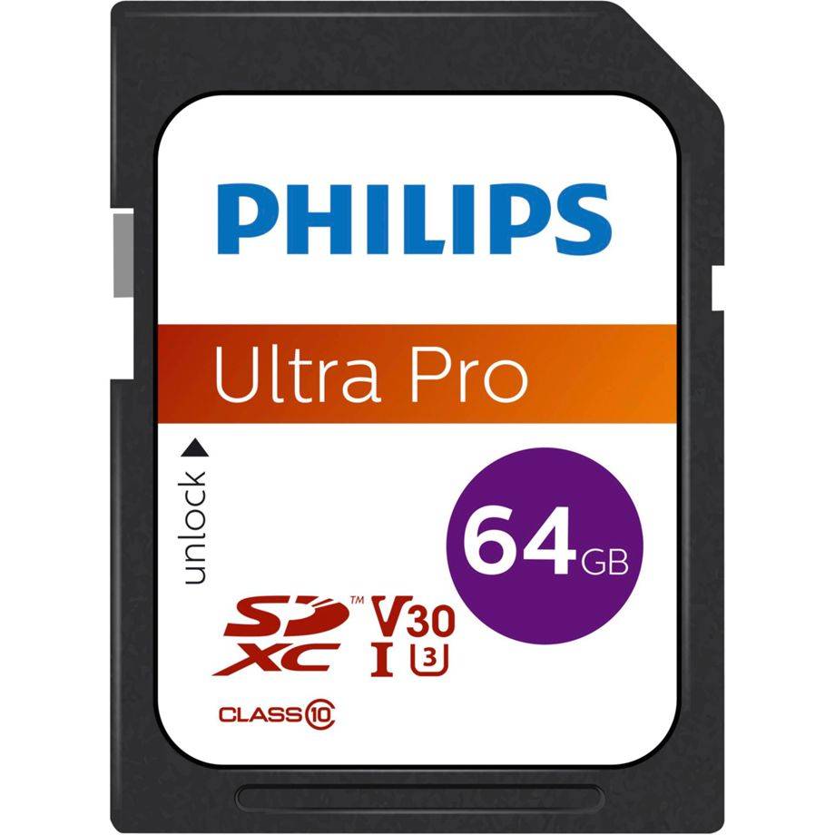 Philips SDXC-kaart - 64 GB Klasse 10 UHS-I U3 V30 A1-0