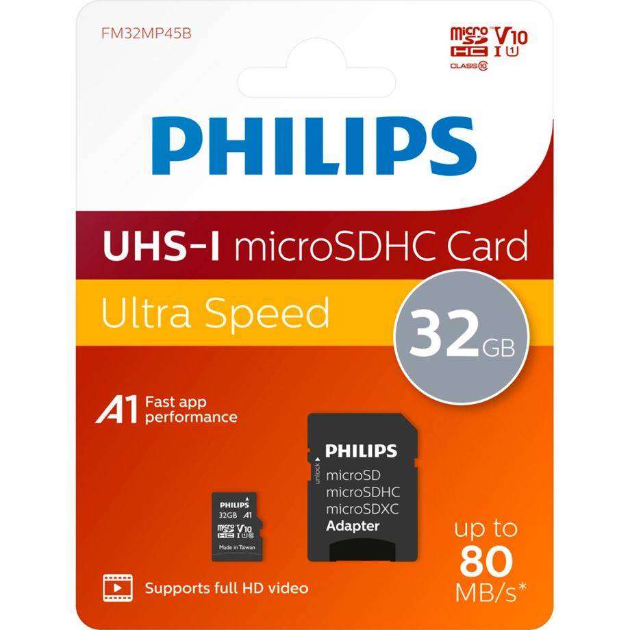 Philips MicroSDHC 2-pack 32GB klasse 10 UHS-I U1 incl. Adapter-1