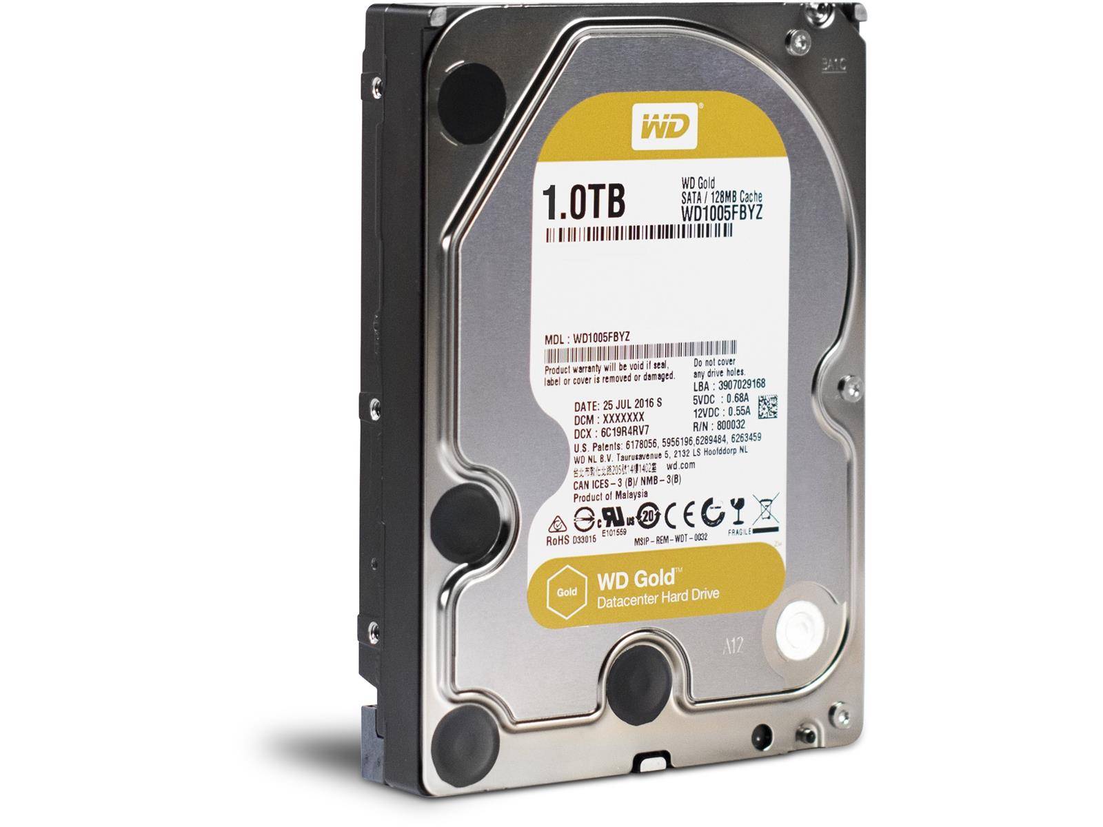 Western Digital Gold™ 1 TB Harde schijf (3.5 inch) SATA III WD1005FBYZ Bulk-1