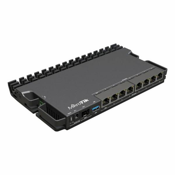 MikroTik Een nieuwe versie van een populaire heavy-duty RB5009-router met PoE-in en PoE-out op alle armen. Ideaal voor k