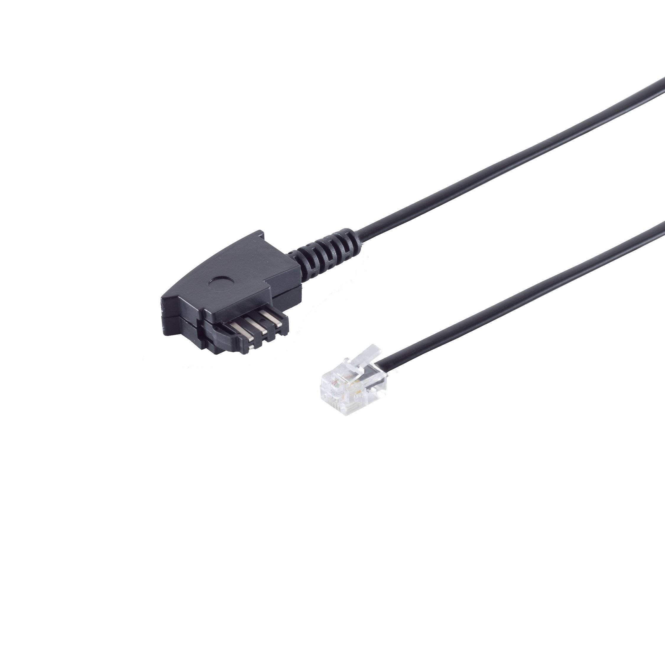 TAE-F - RJ11 telecom kabel | internationaal (nieuw) | zwart | 10 meter-0