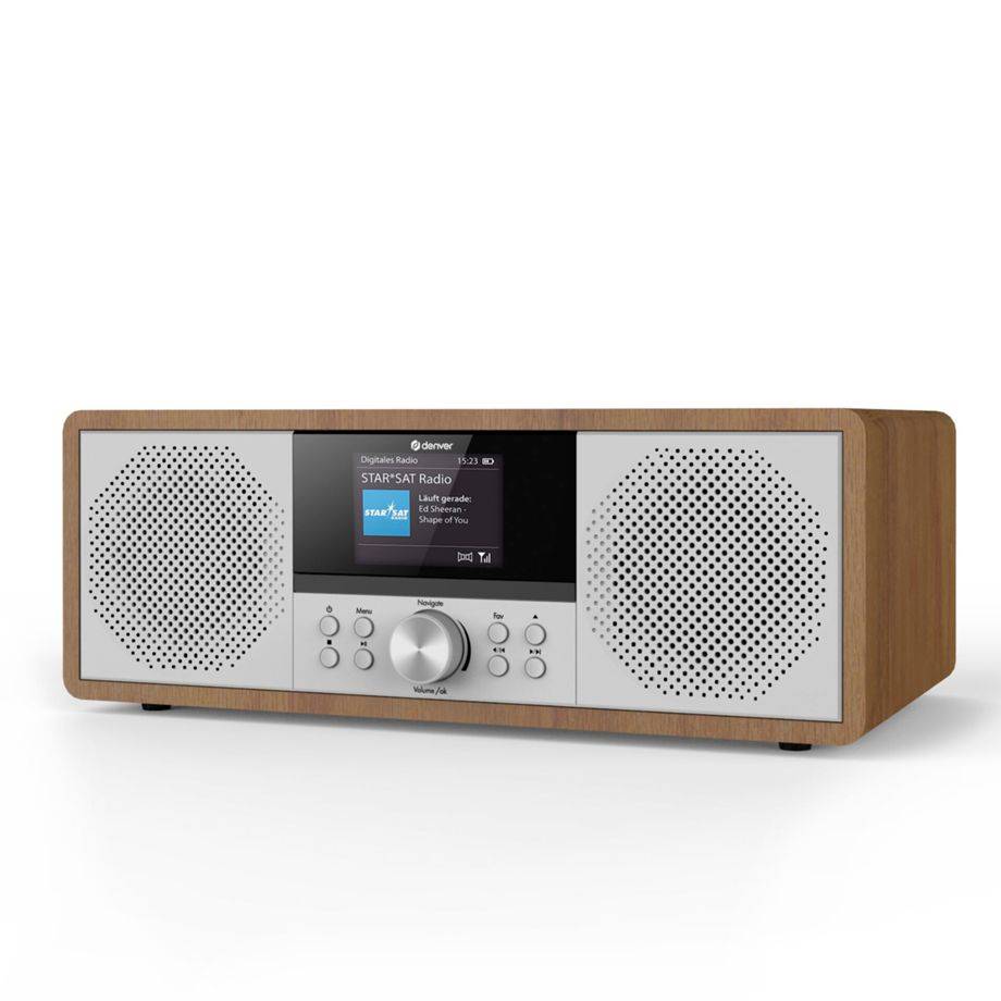 Denver MIR-270DW Internetradio met CD-speler Internet, DAB+, VHF (FM) AUX, Bluetooth, CD, USB, WiFi, Internetradio Hout-2