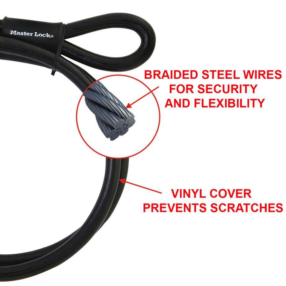 Master Lock kabel van gevlochten staaldraad 49EURD-1