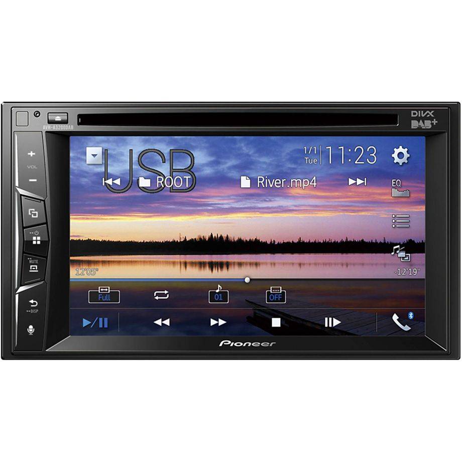 Pioneer AVH-A3200DAB Autoradio met scherm dubbel DIN DAB+ tuner, Bluetooth handsfree, Aansluiting voor achteruitrijcamer-0