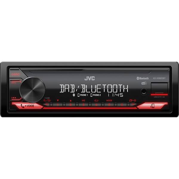 JVC KD-X282DBT Autoradio - Rood - inclusief DAB antenne