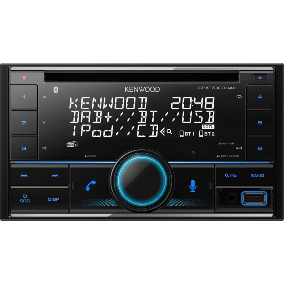 Kenwood DPX-7300DAB Autoradio dubbel DIN Aansluiting voor stuurbediening, DAB+ tuner-0