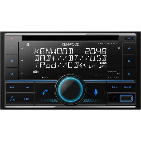 Kenwood DPX-7300DAB Autoradio dubbel DIN Aansluiting voor stuurbediening, DAB+ tuner
