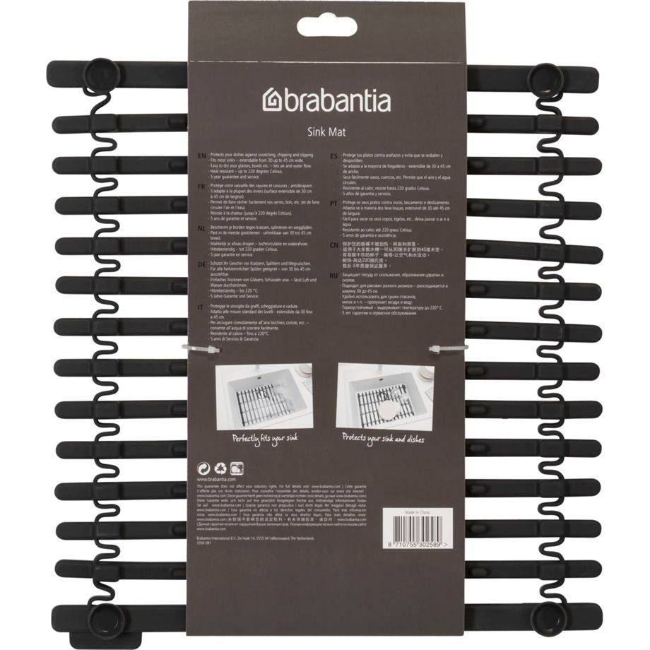 Brabantia siliconen gootsteenmat donkergrijs-1
