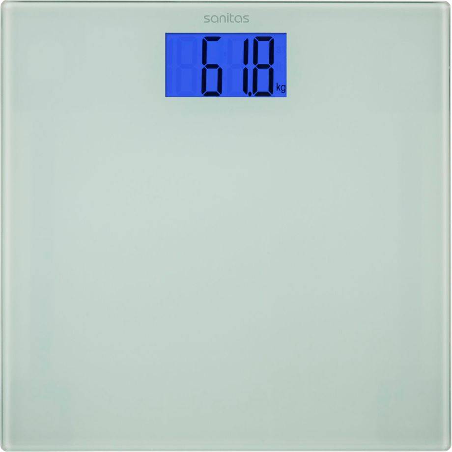 Sanitas SGS 03 Personenweegschaal - Digitaal - Veiligheidsglas - XL blauw verlicht LCD display - Tot 150 kg-0