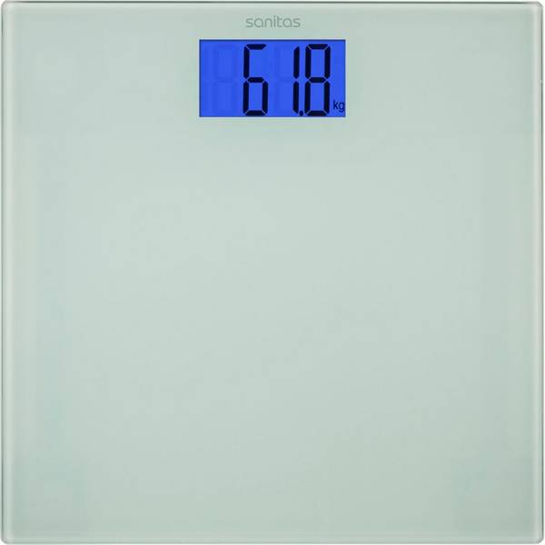 Sanitas SGS 03 Personenweegschaal - Digitaal - Veiligheidsglas - XL blauw verlicht LCD display - Tot 150 kg