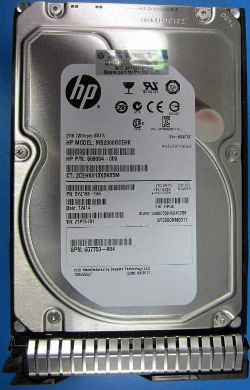 Hewlett Packard Enterprise 2TB hot-pluggable SATA harde schijf - 7.200 RPM, roodstandsnelheid van 6 Gb per seconde, 3,5--0