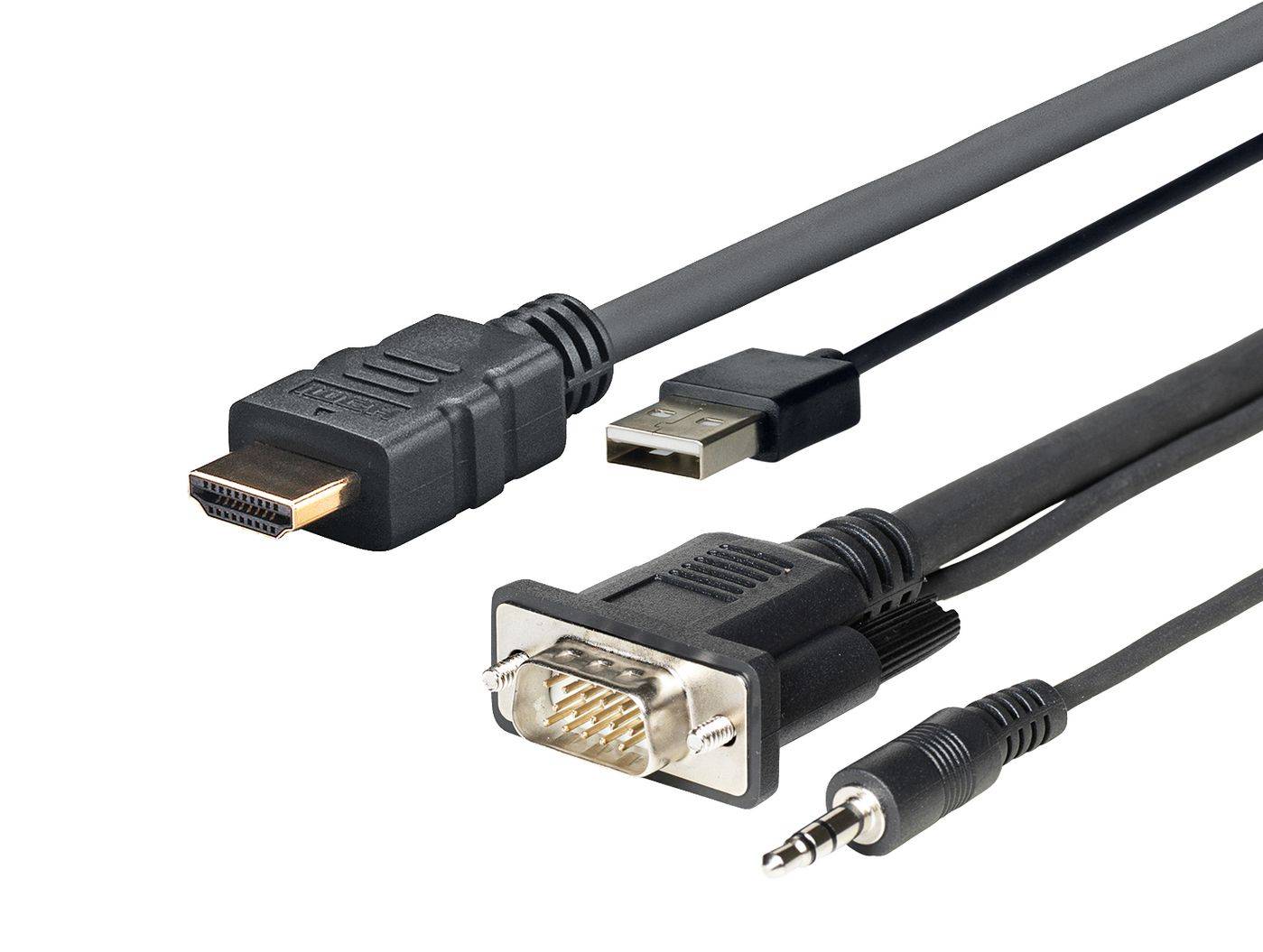 Vivolink HDMI+VGA+USB+3,5mm - HDMI+VGA+USB+3,5mm, 3,0m, Zwart-0