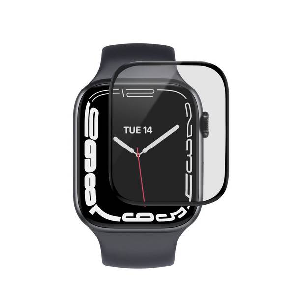 eSTUFF Titan Shield Flexibele Hybride Glas Screenprotector voor Apple Watch Series 7/8 41mm - Helder/Zwart