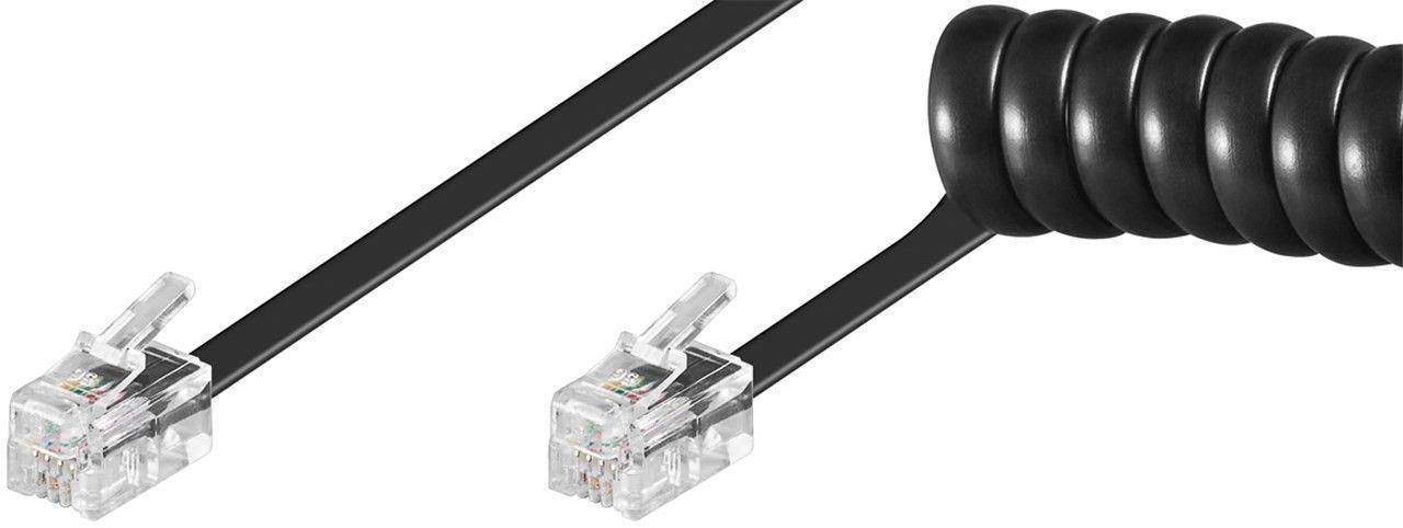 MicroConnect RJ10-RJ10, 2m, M/M, Zwart-0