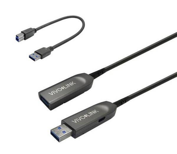 Vivolink USB 3.0, USB-A mannetje, USB-A vrouwtje, 50m inclusief USB-A naar USB-B kabel