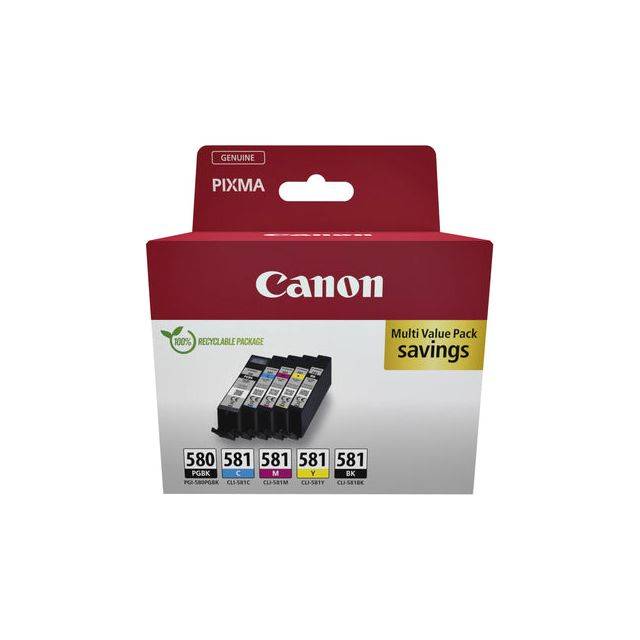 Inktcartridge Canon PGI-580 + CLI-581 2x zwart + 3 kleuren-7