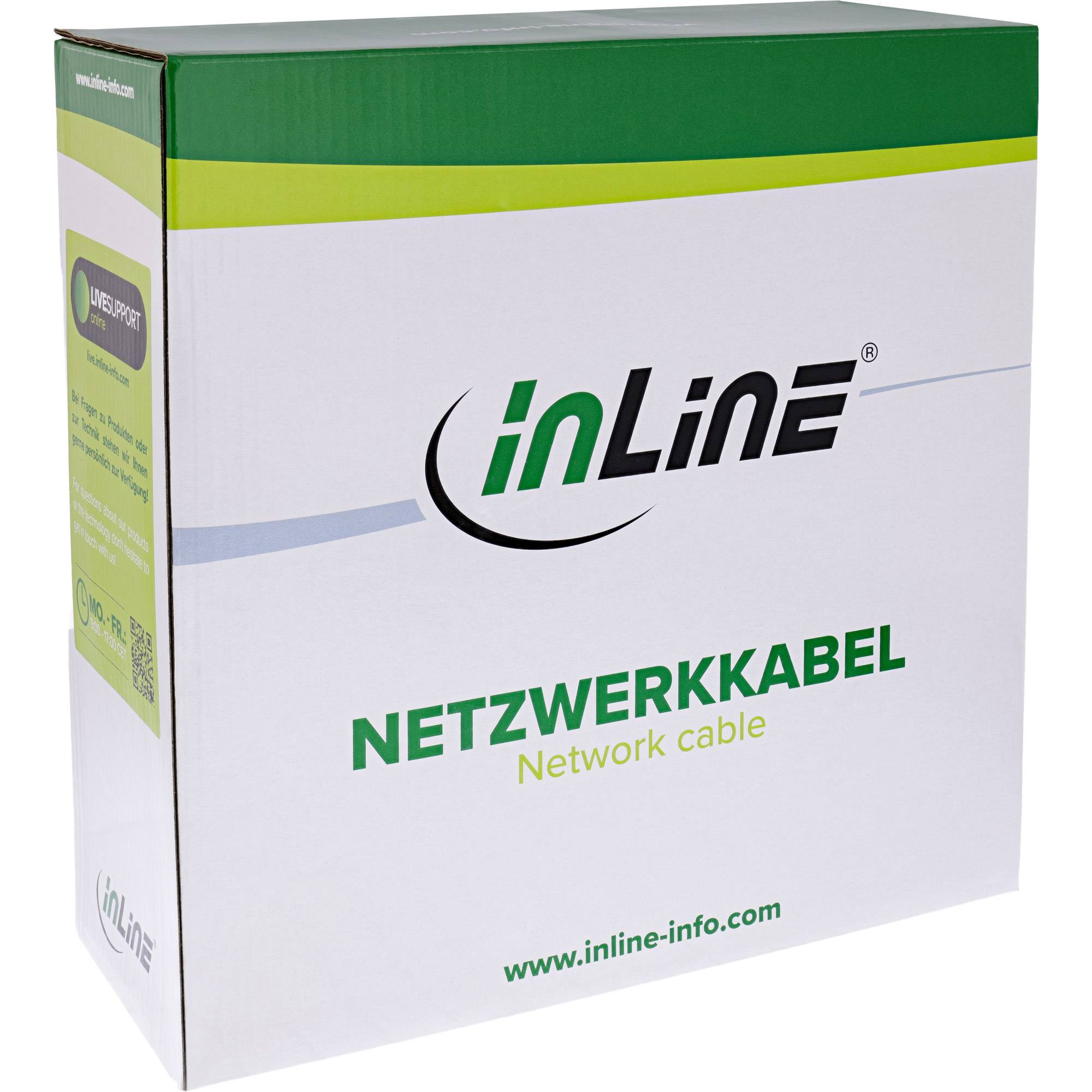 InLine® Patchk., S/FTP (PiMf), Cat.6A, 500MHz, halogeenvrij, koper, oranje, 100m-1
