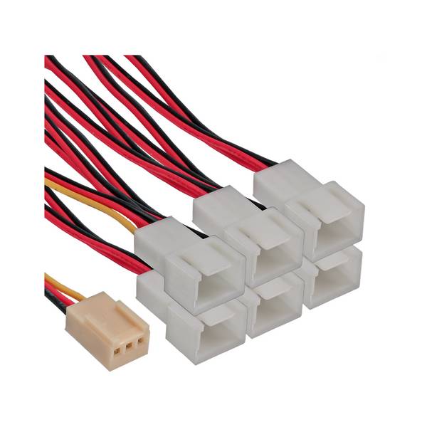 3-pins Case Fan (v) - 6x 3-pins Case Fan (m) splitter - 0,15 meter
