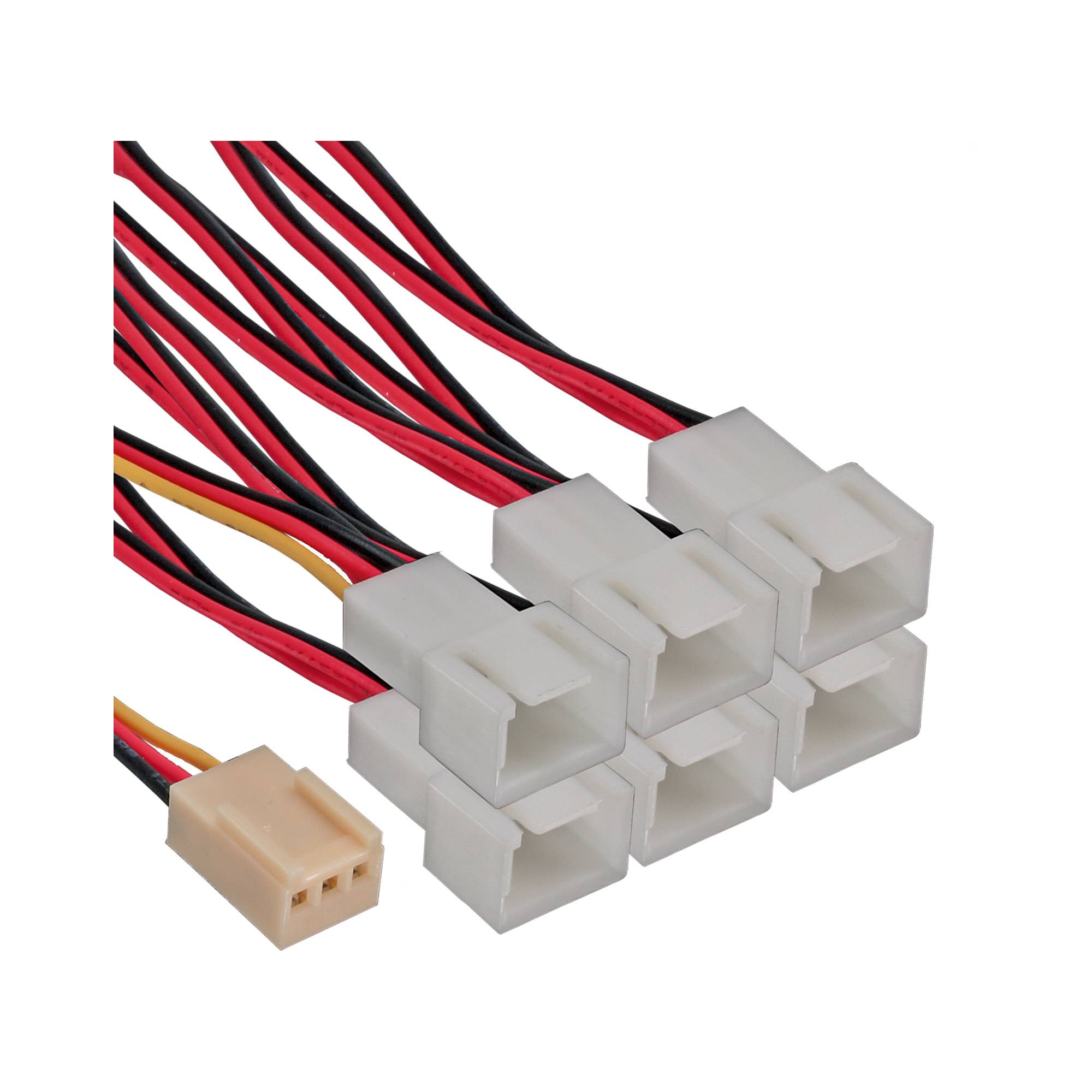 3-pins Case Fan (v) - 6x 3-pins Case Fan (m) splitter - 0,15 meter-0