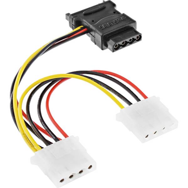 SATA (m) - 3x Molex (v) splitter - 0,15 meter