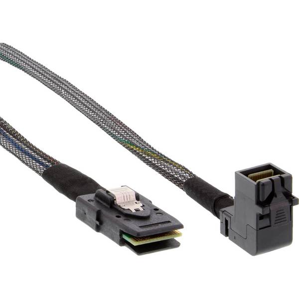 InLine® Mini SAS HD kabel, SFF-8643 haaks op SFF-8087, met zijband, 1m