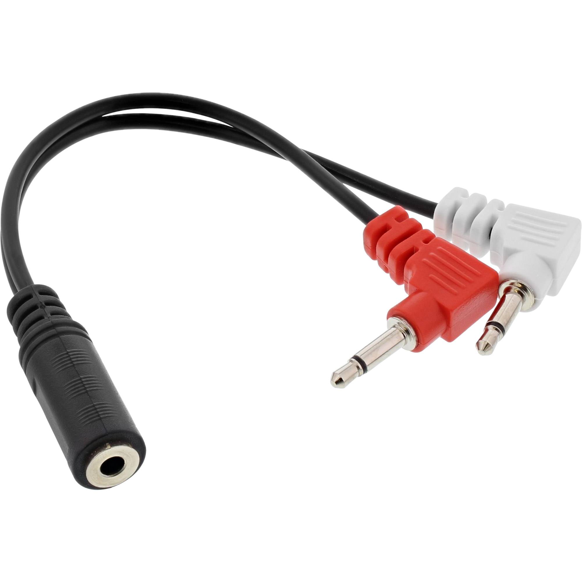 3,5mm Jack stereo audio vliegtuigadapter - haaks / zwart - 0,15 meter-0