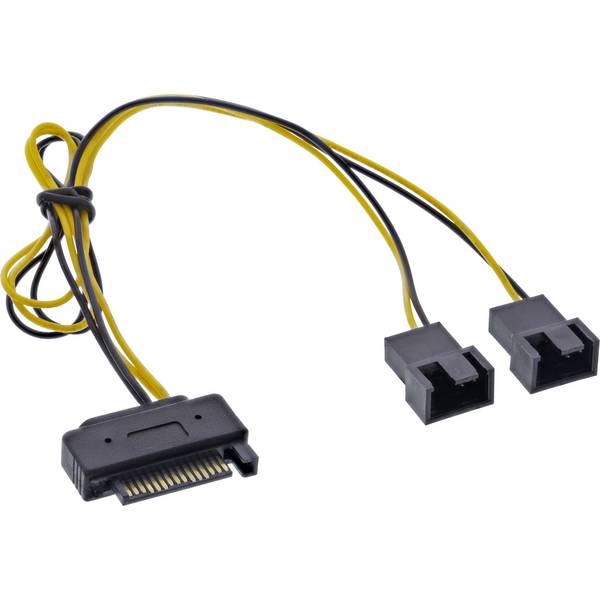 SATA (m) - 2x 3-pins Case Fan (m) voedingskabel - 0,30 meter