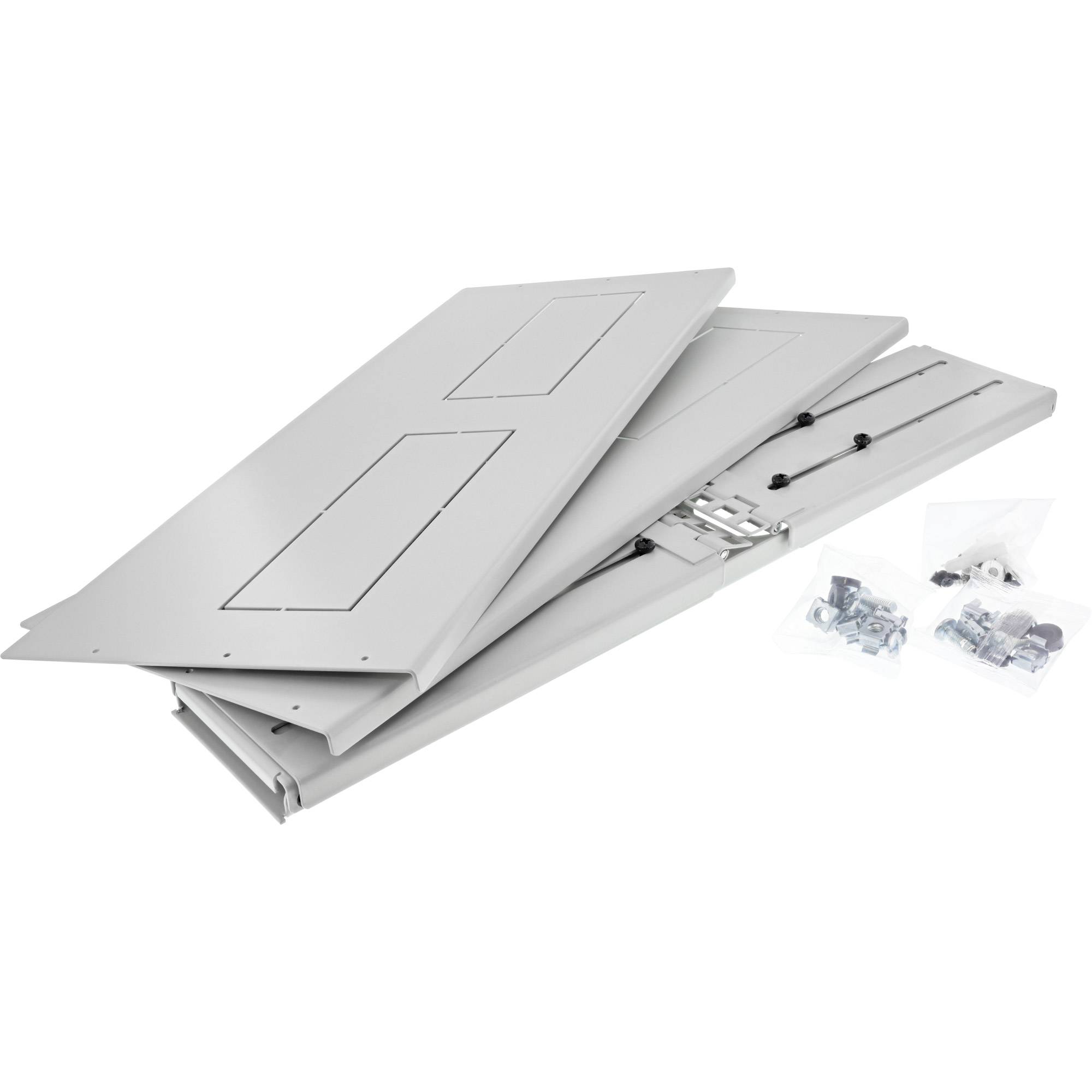 Muurbeugel voor 19 inch componenten | bodem en deksel | 24-40 cm diep | max. 10 kg | 2U | grijs-2