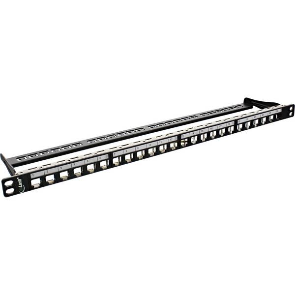 InLine® Patch panel lege plaat 24-voudig,voor RJ45 Keystone Snap-In 19"/0,5U zw.