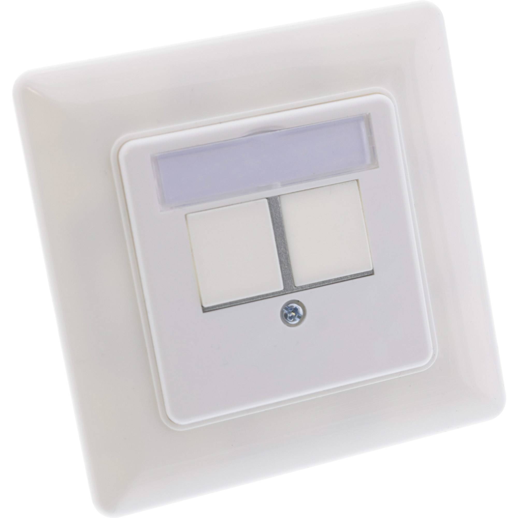 Wandcontactdoos | voor 2 Keystone modules | 0° opening | wit (RAL9010)-0