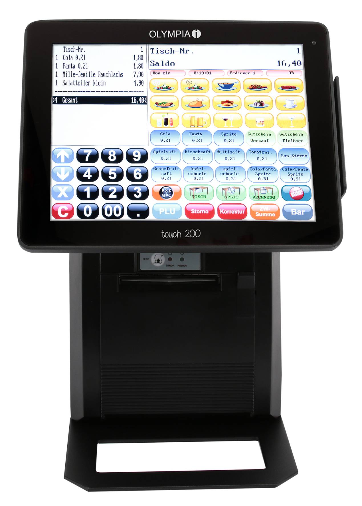 Olympia Kasse Touch 200 TSE zwart OPMERKING-1
