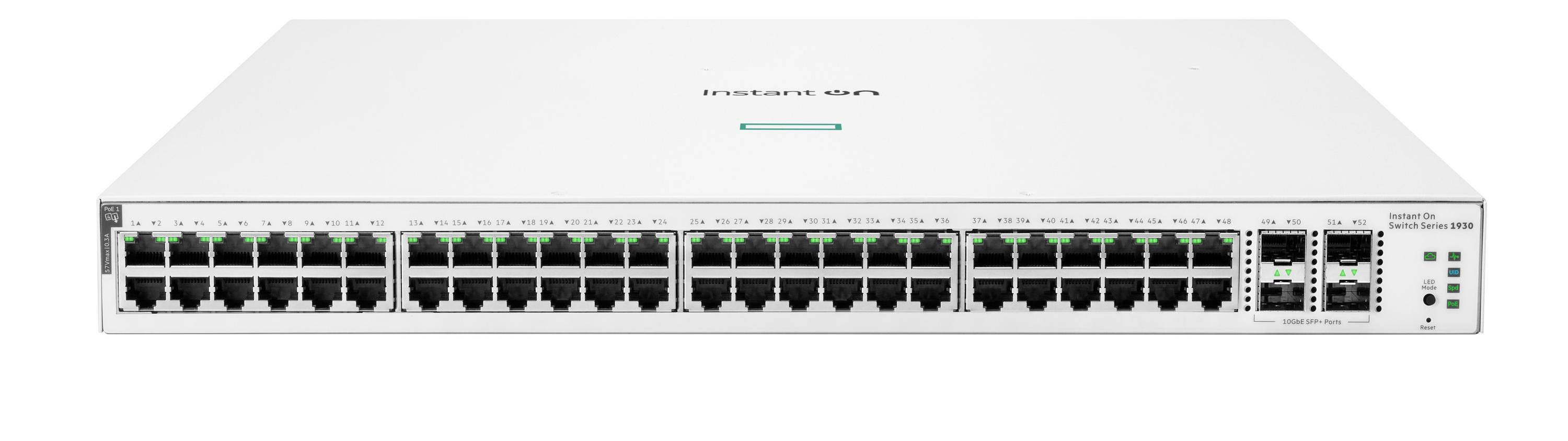 Hewlett Packard Enterprise Networking Instant On Switch 48p Gigabit CL4 PoE 4p SFP+ 370W 1930-0