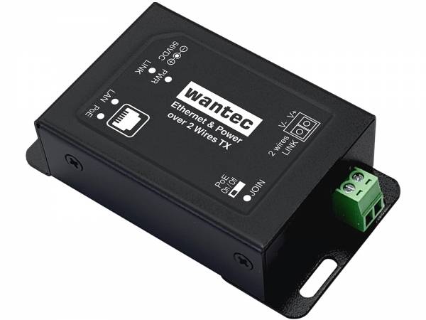 Wantec 2wIP E Adapter PoE schroefklem client/ontvanger 1-2