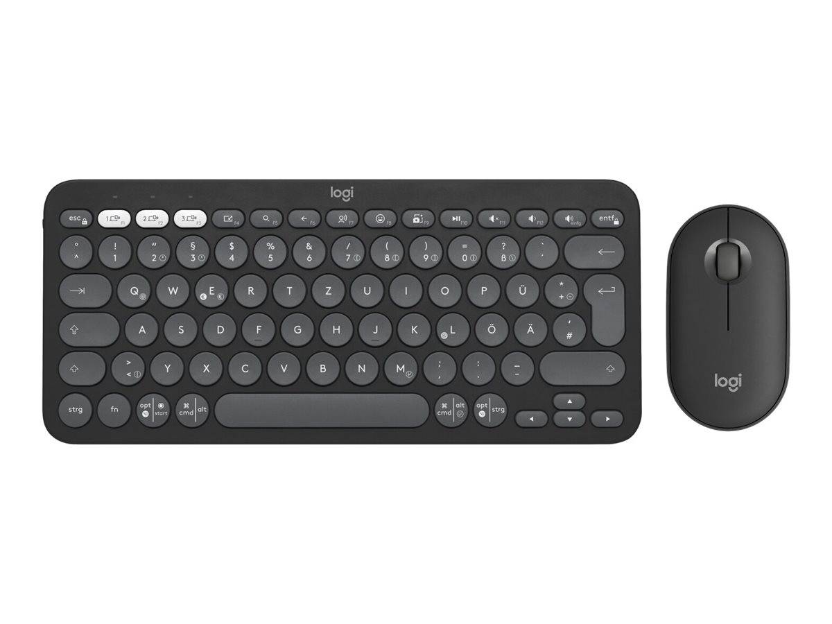 Logitech 920-012240 keyboard Mouse included Universal RF Wireless + Bluetooth QWERTY US International White-0